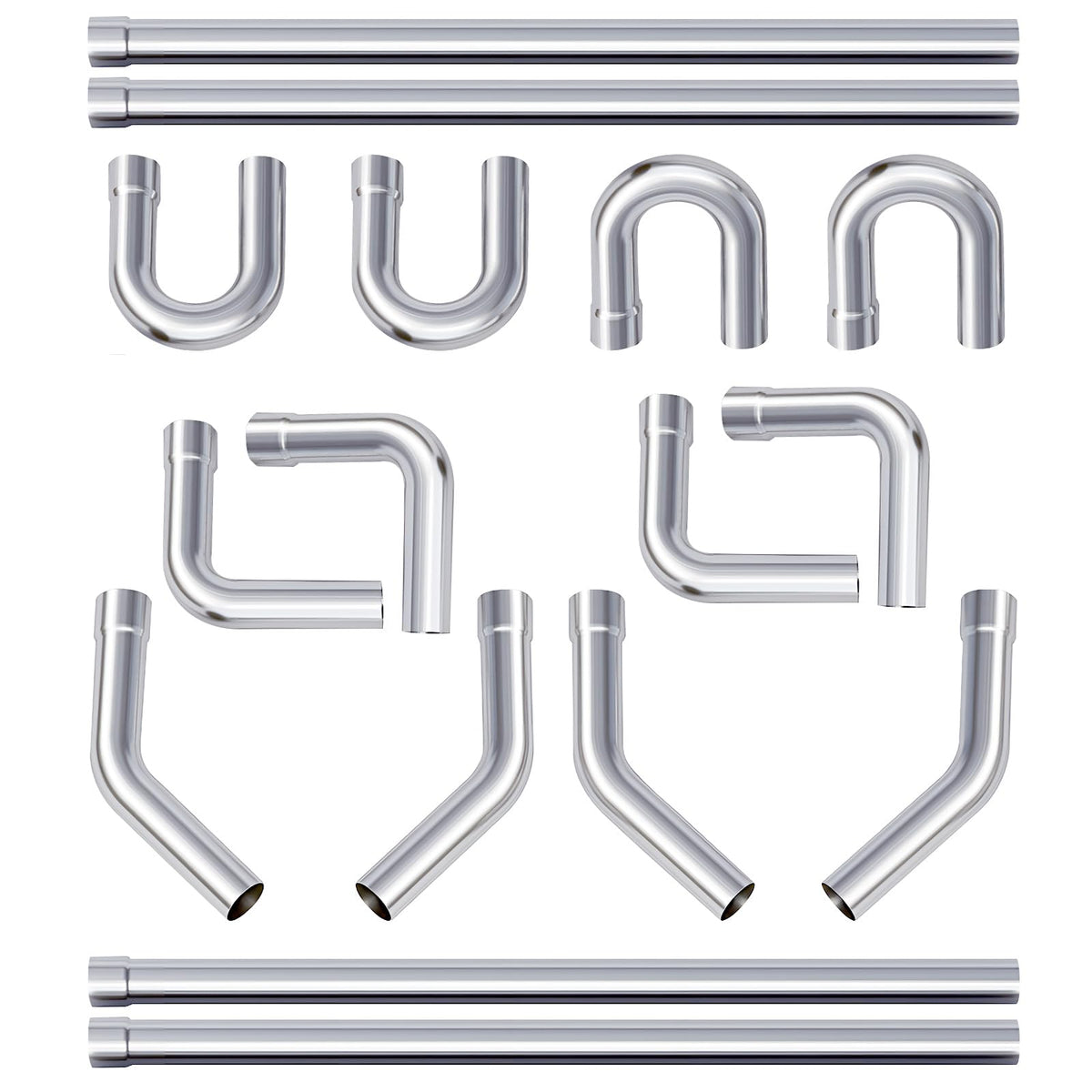A-KARCK front view of 2.5in exhaust kit showing contents and quick identification benefit