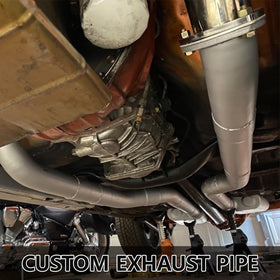 A-KARCK installed exhaust tube under vehicle illustrating proper routing and clearance
