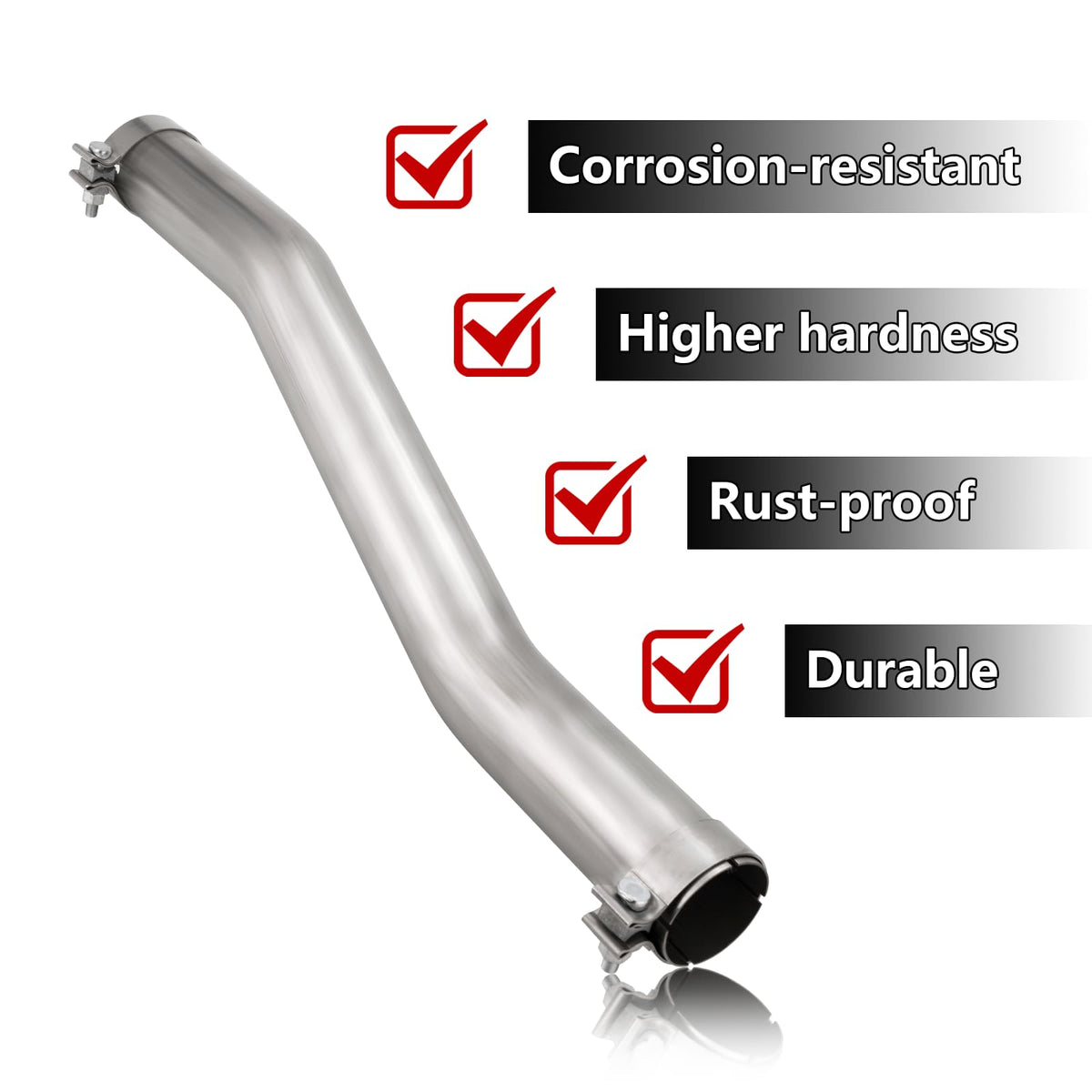 A-KARCK tailpipe angle shot showing polished tip for visual upgrade