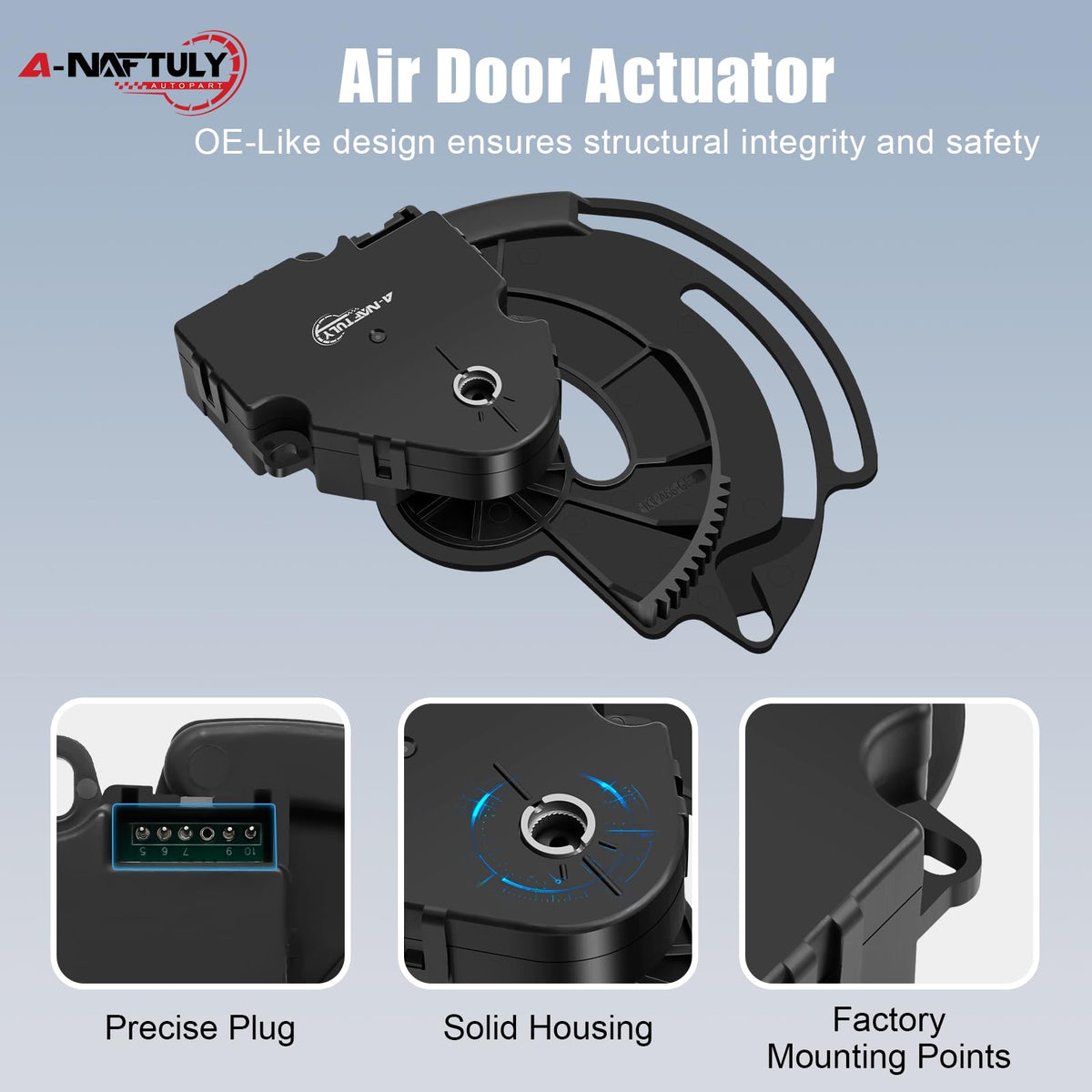 A-NAFTULY actuator label and part numbers showing correct OEM references