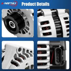 A-NAFTULY alternator installed under hood demonstrating direct-fit replacement