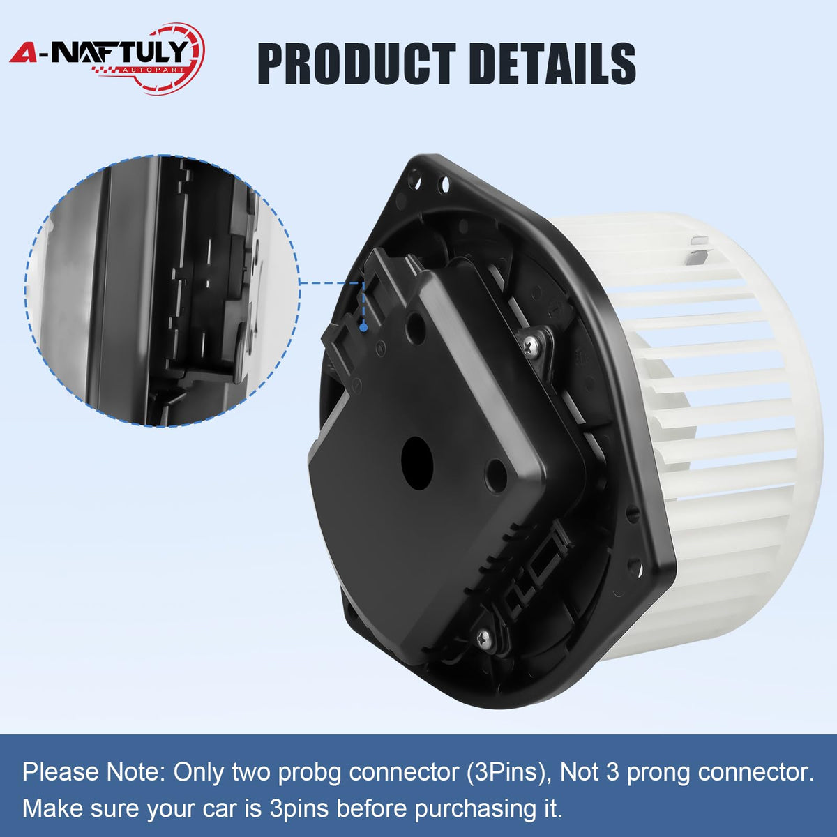 A-NAFTULY fan cage close-up highlighting balanced blades for quiet airflow