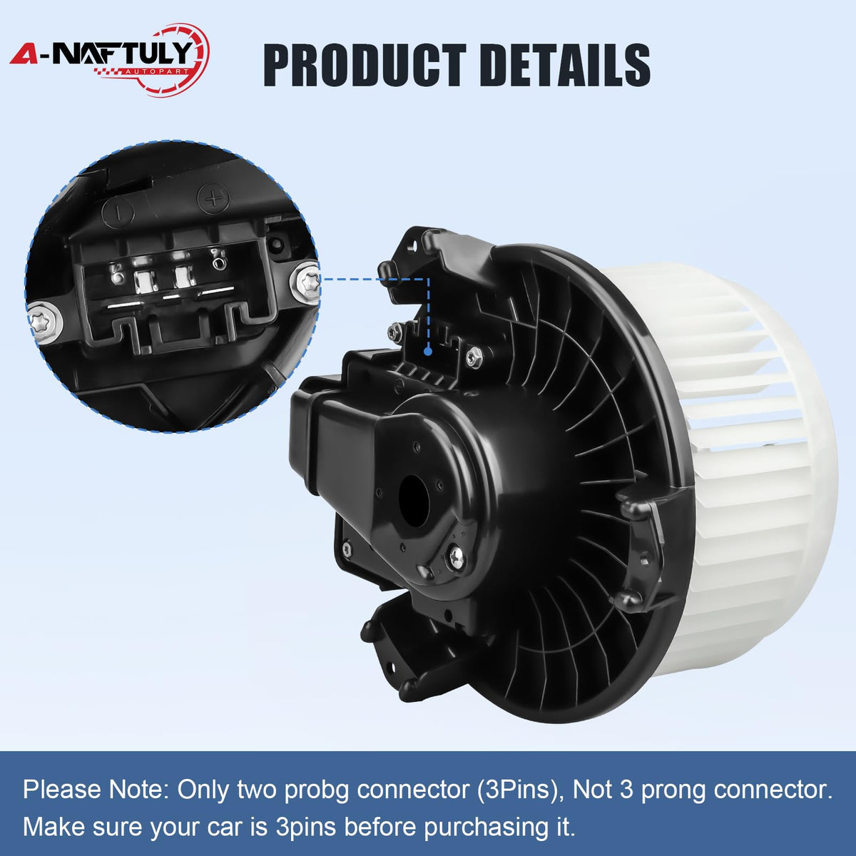 A-NAFTULY impeller close-up highlighting durable blades for quiet operation