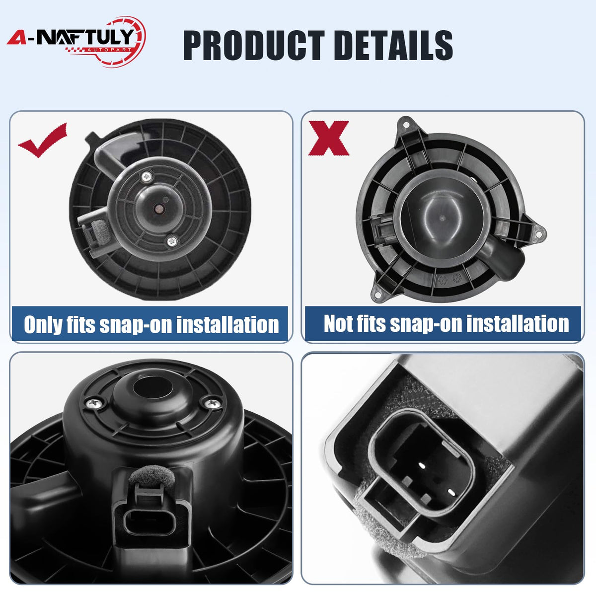 A-NAFTULY electrical connector detail demonstrating plug-and-play installation
