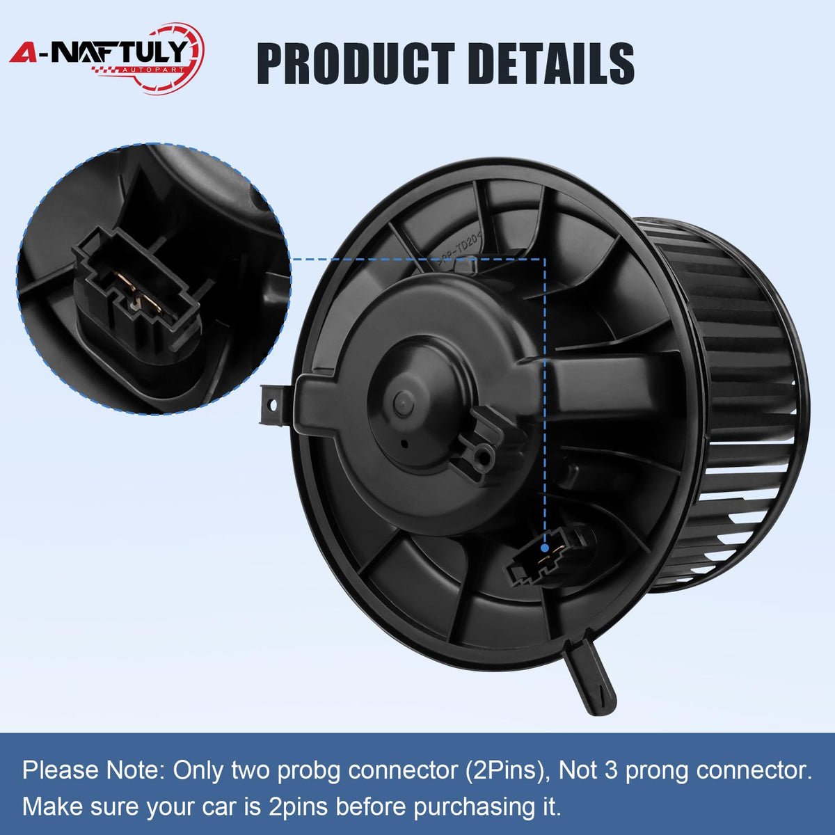 A-NAFTULY fan cage close-up highlighting balanced blades for quiet operation