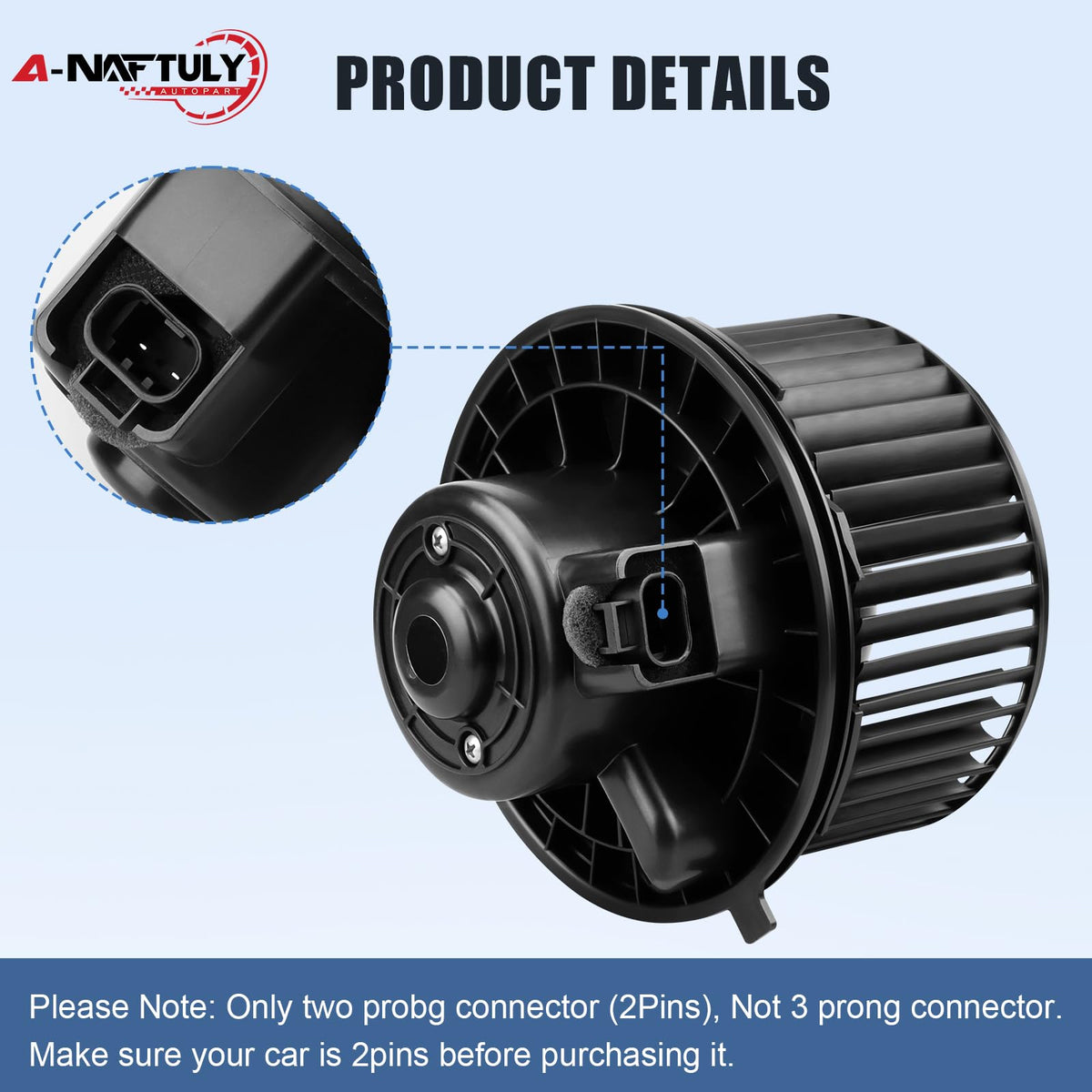 A-NAFTULY fan cage close-up highlighting reinforced blades for quiet performance
