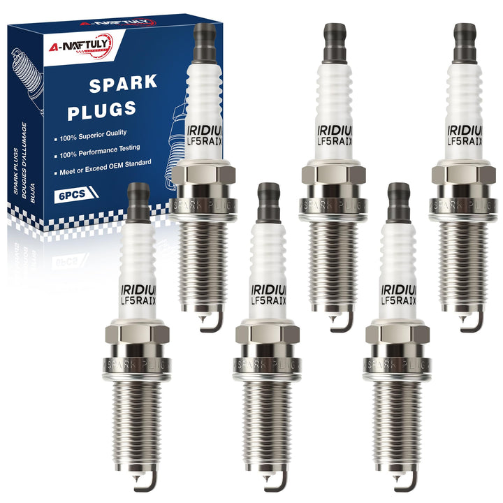A-NAFTULY front packaging showing six spark plugs and labeling benefit of correct fit