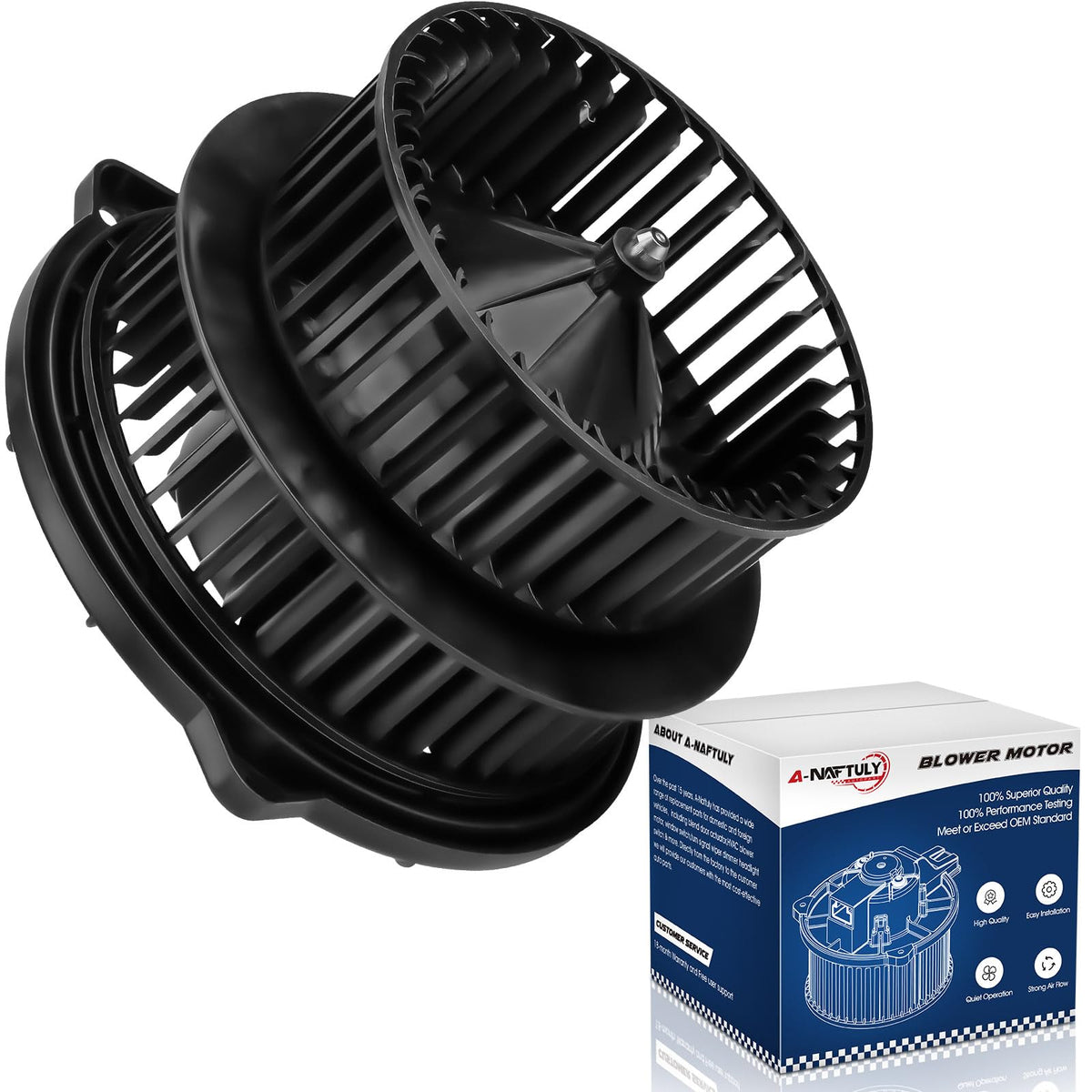 A-NAFTULY front view blower assembly showing fit and improved airflow