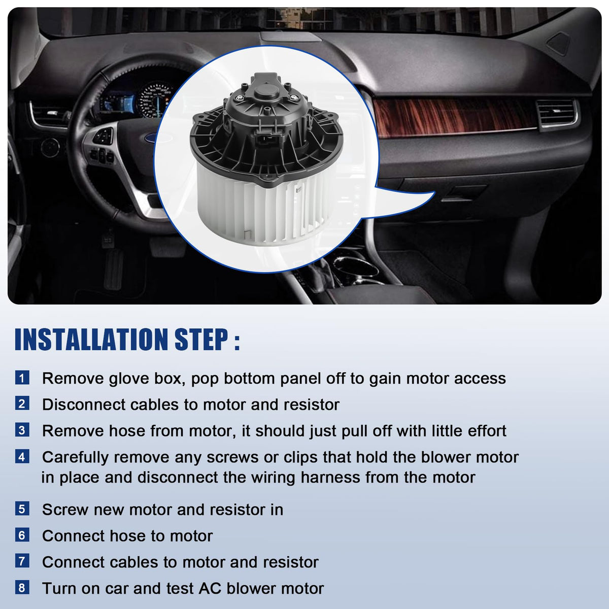 A-NAFTULY installed in vehicle under dash demonstrating restored vent airflow