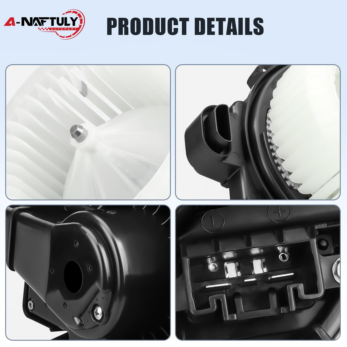 A-NAFTULY blower motor installed under dash demonstrating direct fit