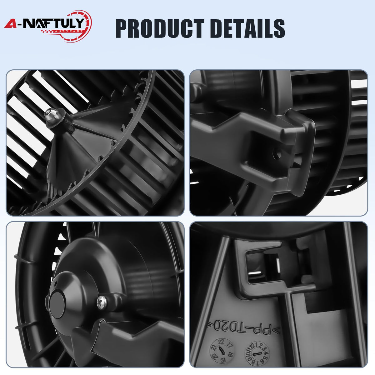 A-NAFTULY motor label and connector view for easy plug-and-play installation