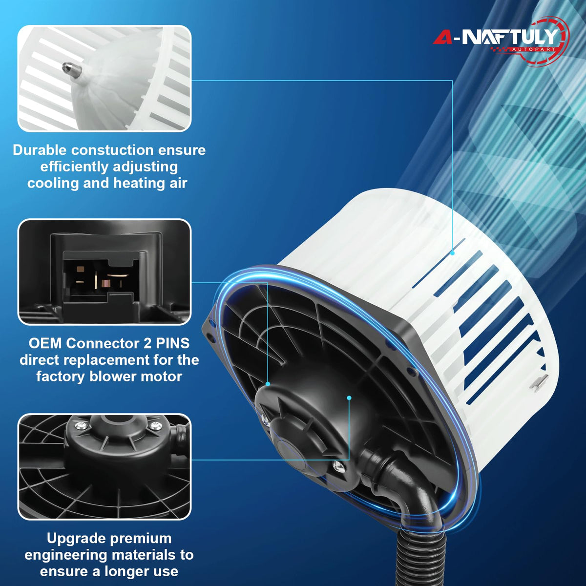 A-NAFTULY side profile of unit showing compact mounting and vibration reduction benefit