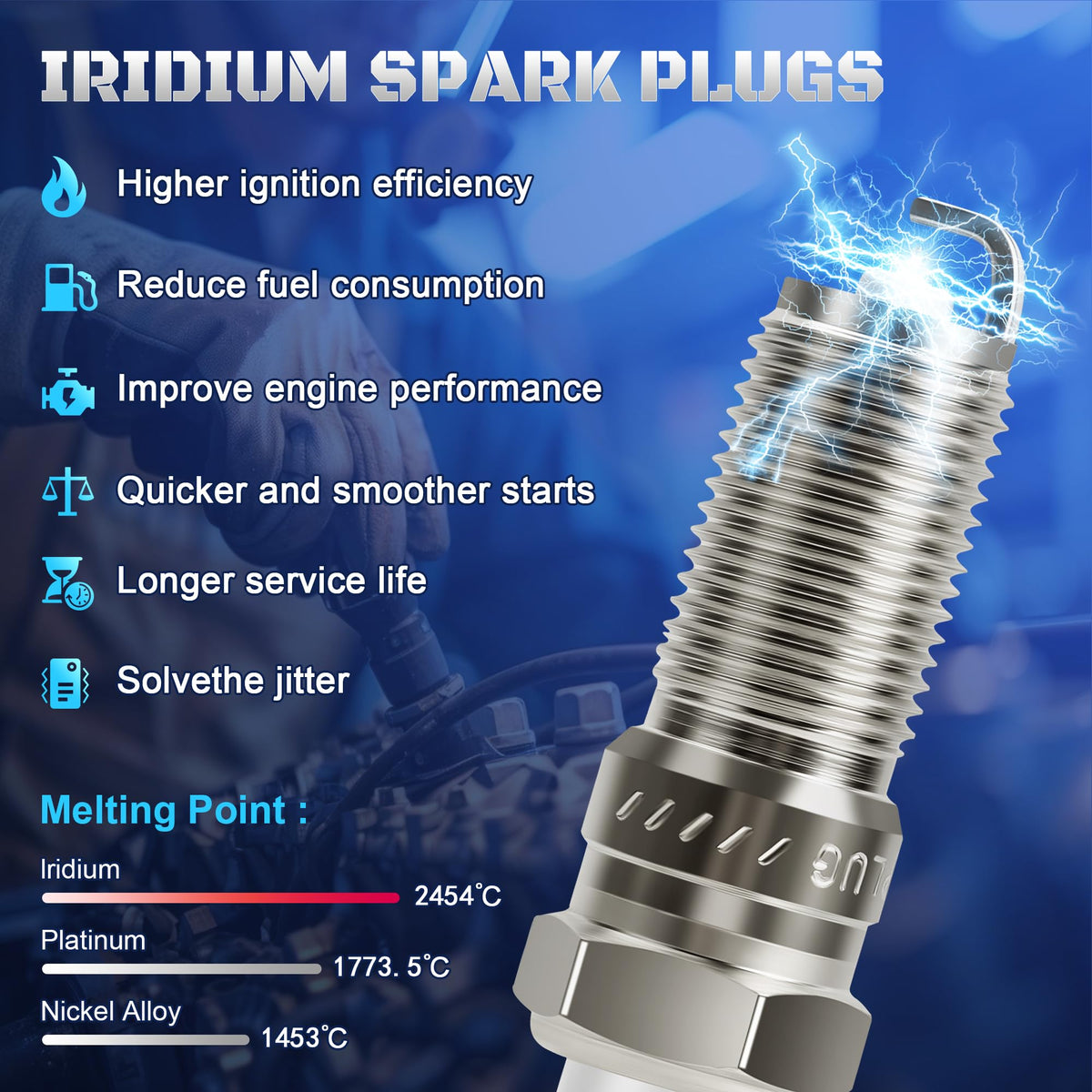 A-NAFTULY spark plug installed in engine bay demonstrating OEM fitment