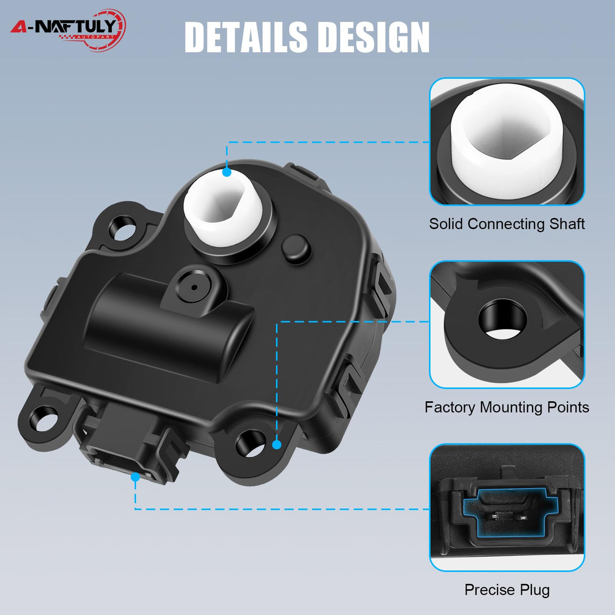A-NAFTULY three actuators side-by-side showing size and included parts