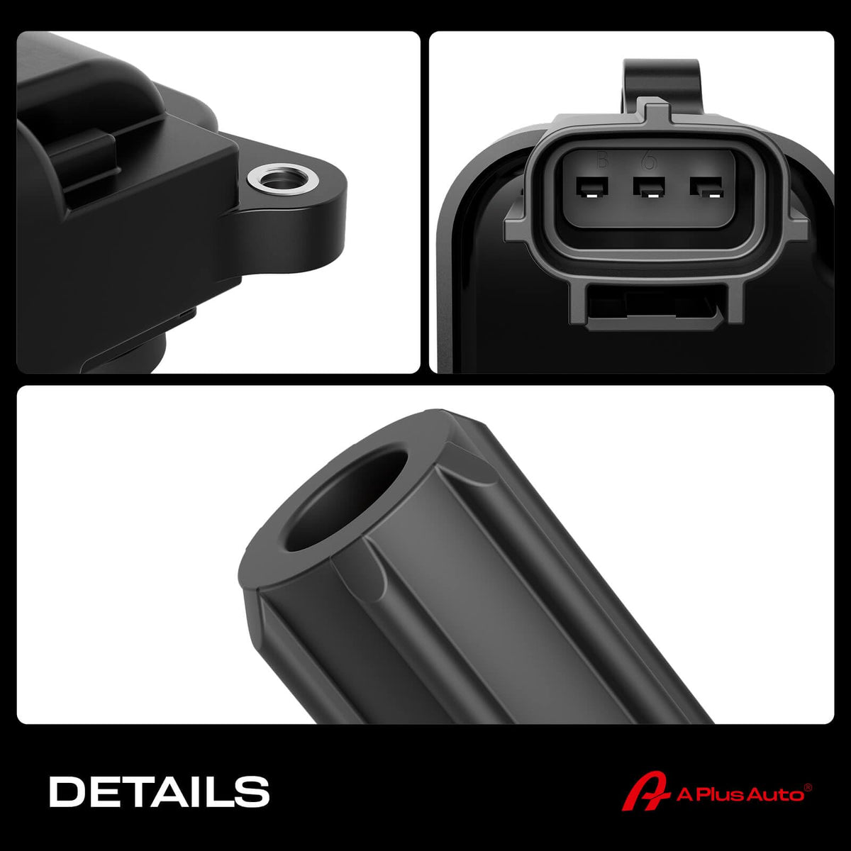 A Plus Auto ignition coil installed on engine demonstrating easy swap benefit