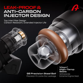 A Plus Auto injectors mounted in an engine bay demonstrating direct-fit installation and restored performance