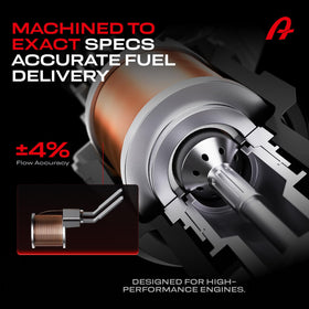 A Plus Auto injector installed in engine rail illustrating direct-fit replacement benefit