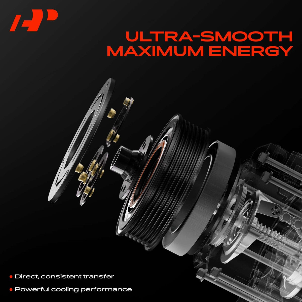 A-Premium clutch installed on compressor demonstrating restored compressor engagement