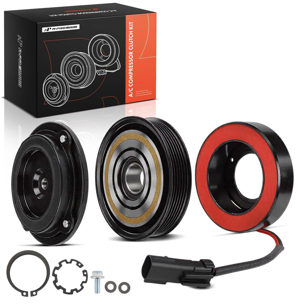 A-Premium clutch kit front assembly showing ready-to-install parts and improved A/C performance