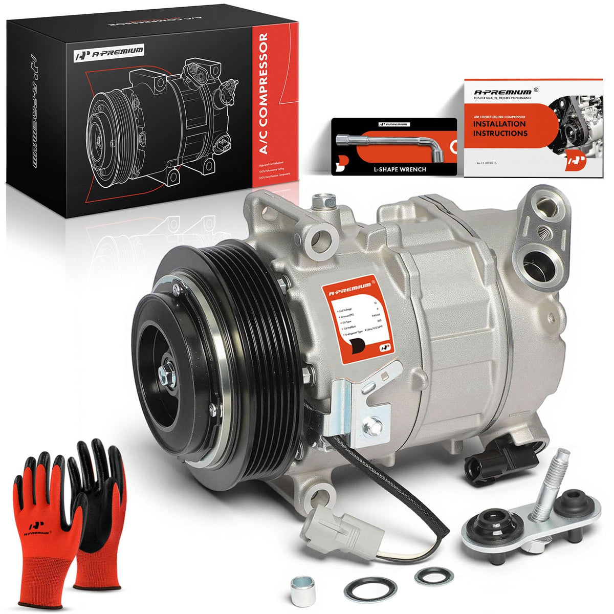 A-Premium compressor front view showing mounting pattern for easy fitment