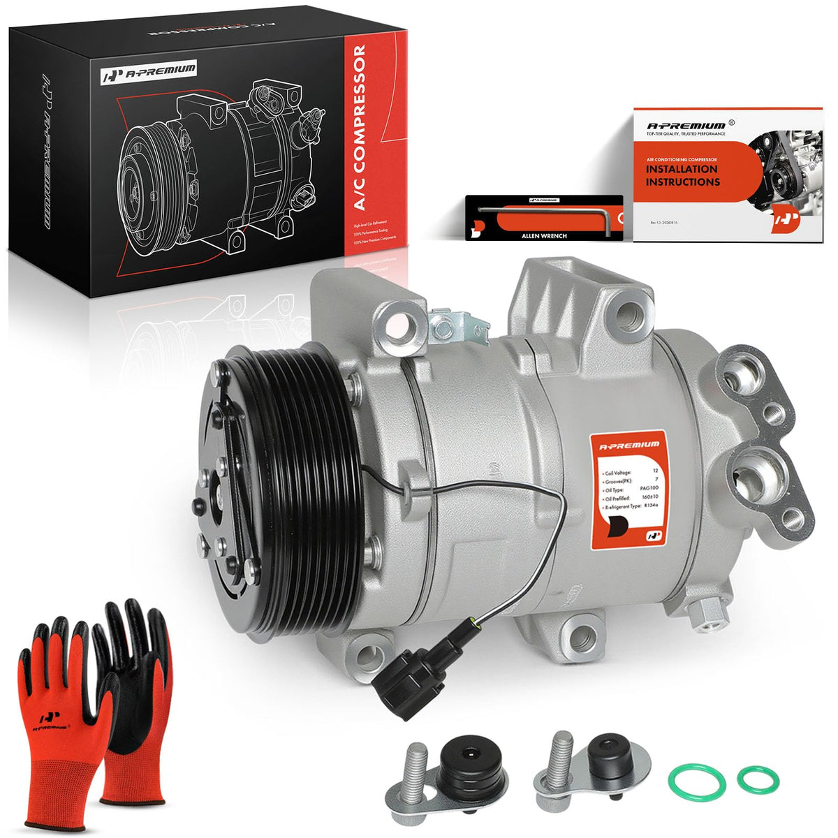 A-Premium front assembly view showing complete compressor for accurate fit