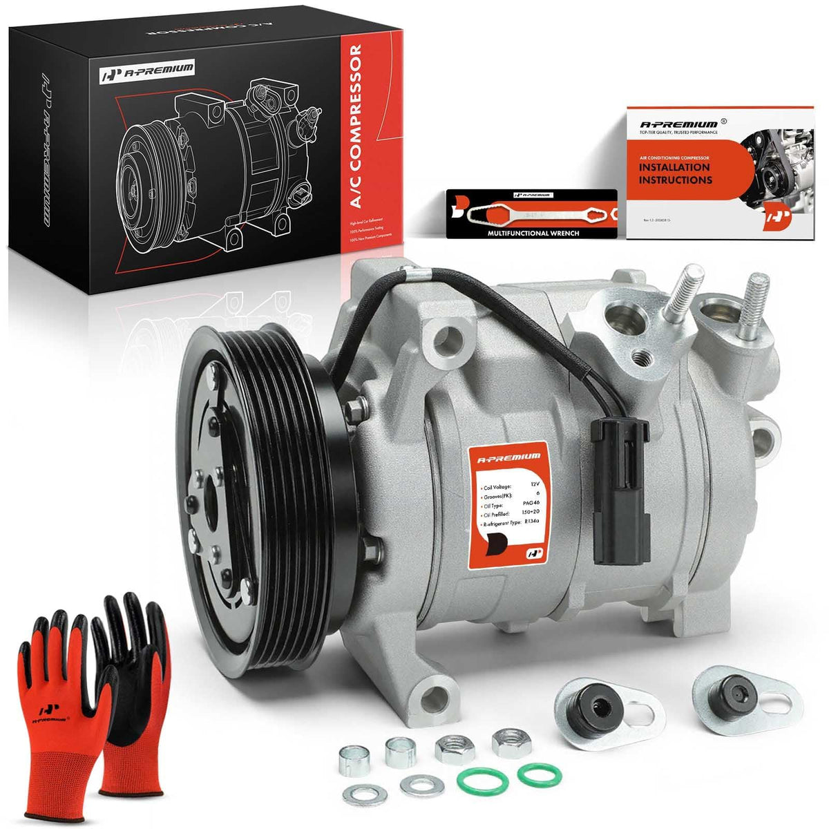 A-Premium front view of compressor assembly showing complete ready-to-install unit for fast replacement