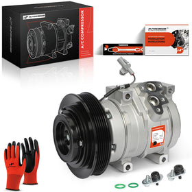 A-Premium front assembly view showing complete compressor and clutch, ensures straightforward replacement