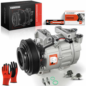 A-Premium front assembly view showing compressor and clutch for quick recognition and confident fit