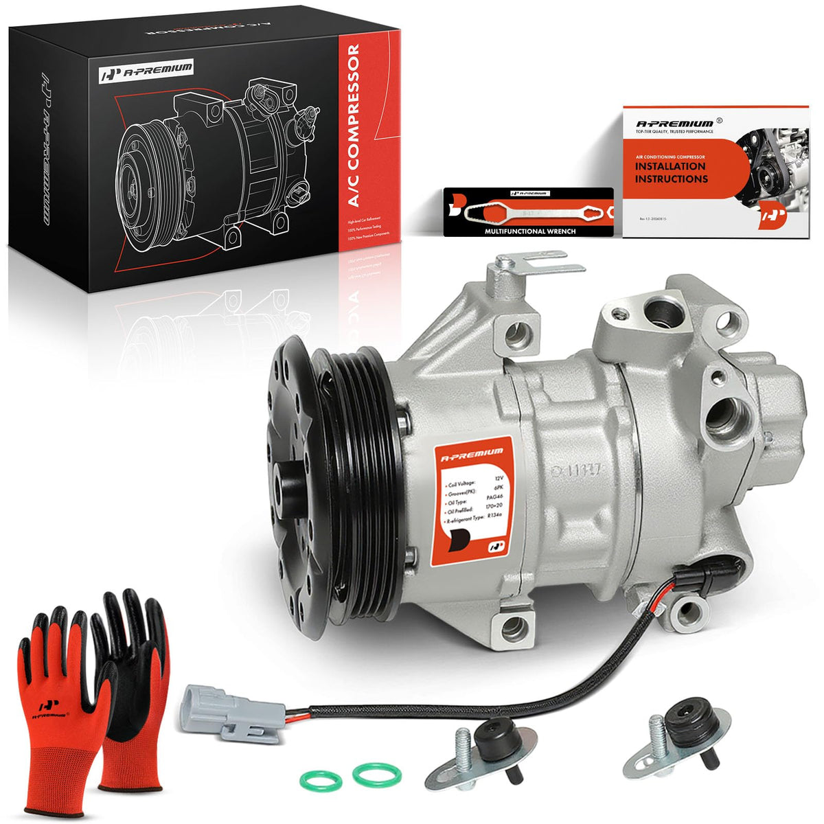 A-Premium compressor front view showing mounting and compatibility benefits