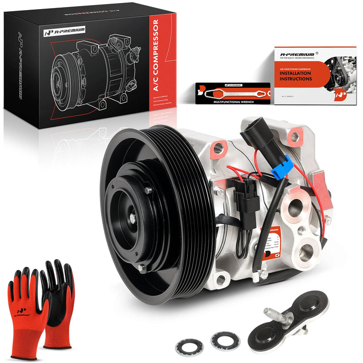 A-Premium compressor front view showing mount points and ready-to-install benefit