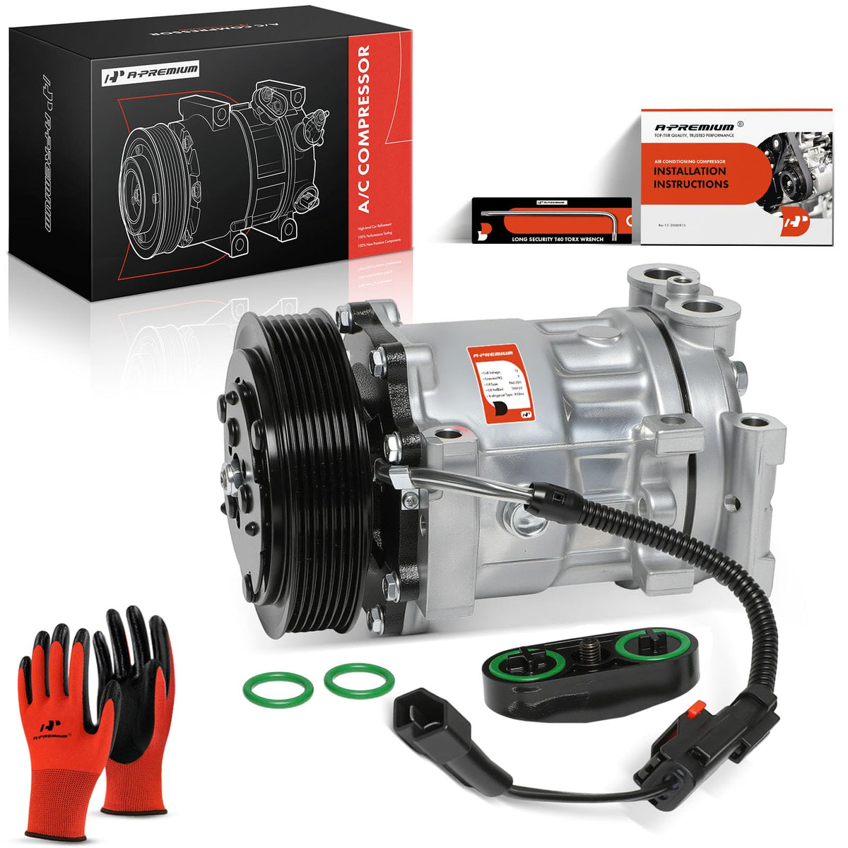A-Premium compressor front view showing mounting points and solid construction for reliable fit