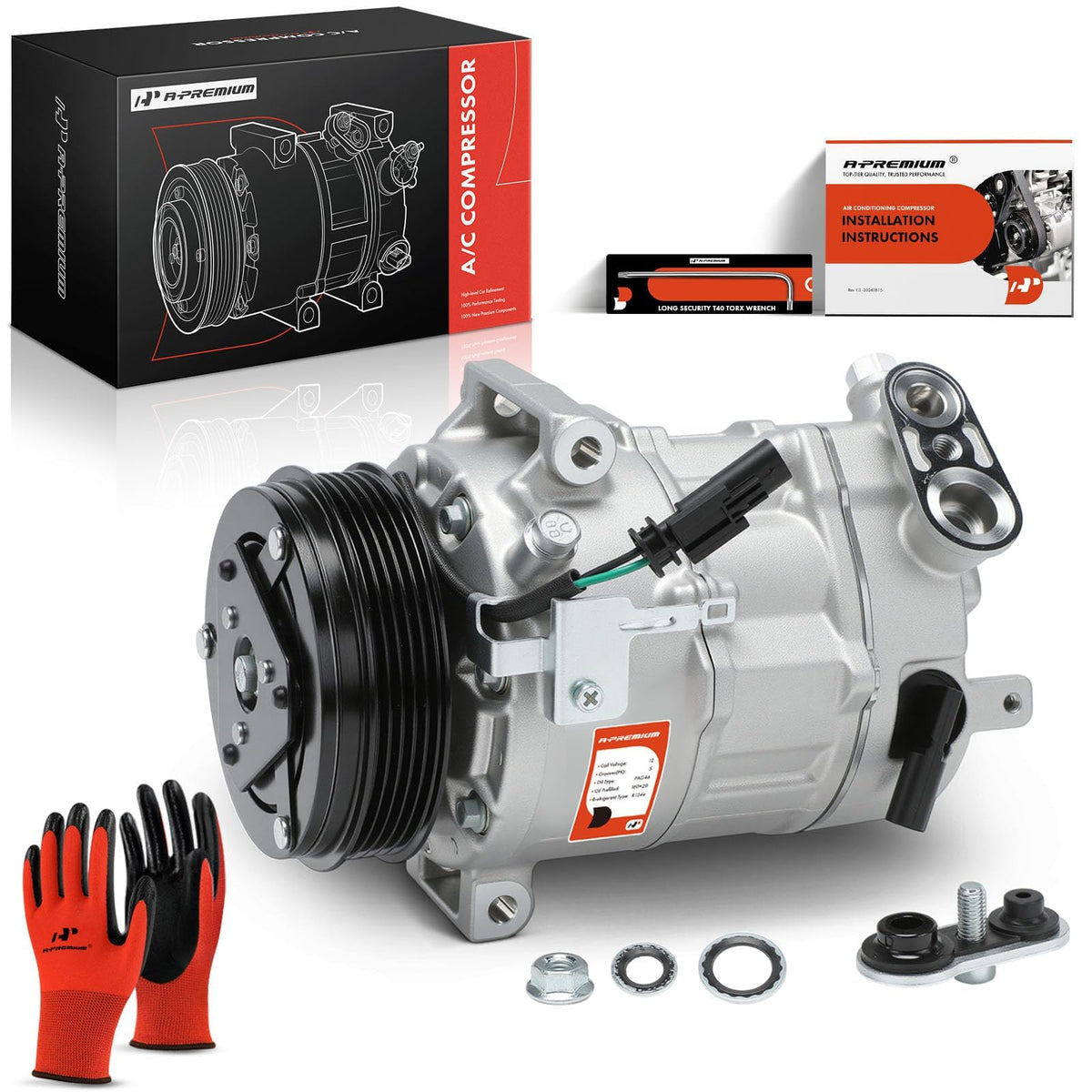 A-Premium compressor front view showing complete assembly and reliable replacement benefit