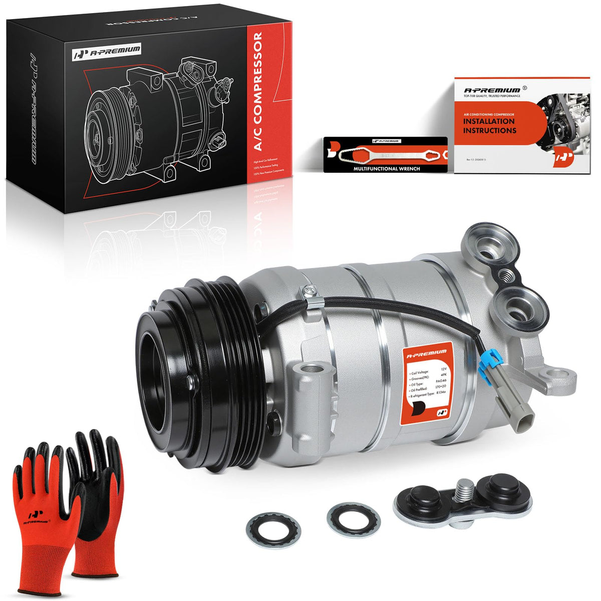 A-Premium front view of compressor showing solid construction and fitment benefit