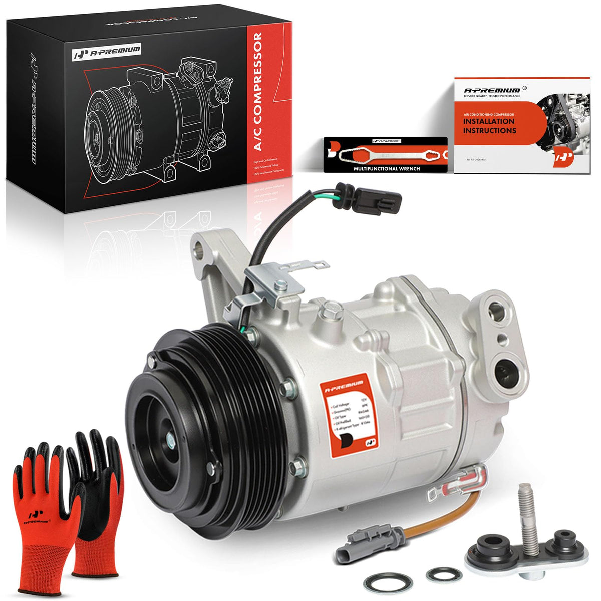 a-premium compressor front view showing fitments and robust construction