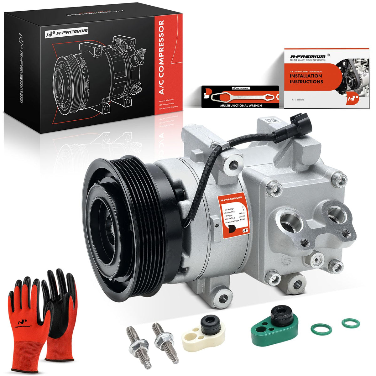 A-Premium compressor front view showing complete assembly and easy fit