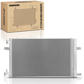 A-Premium condenser front view showing full assembly and direct-fit benefit