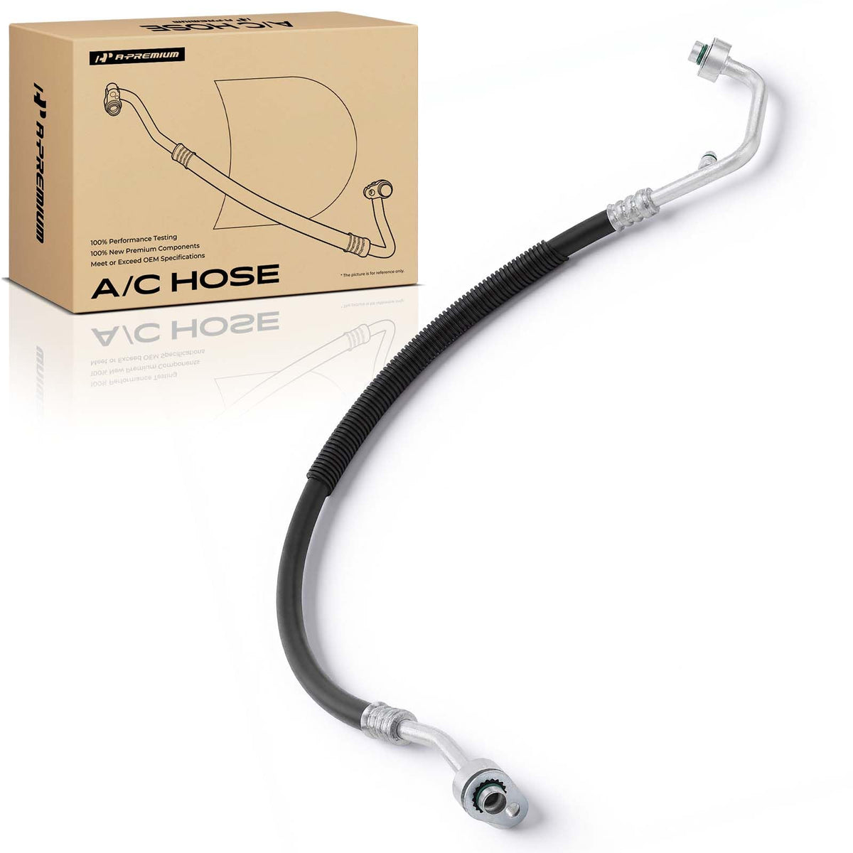 A-Premium front view of discharge hose showing full assembly and fit