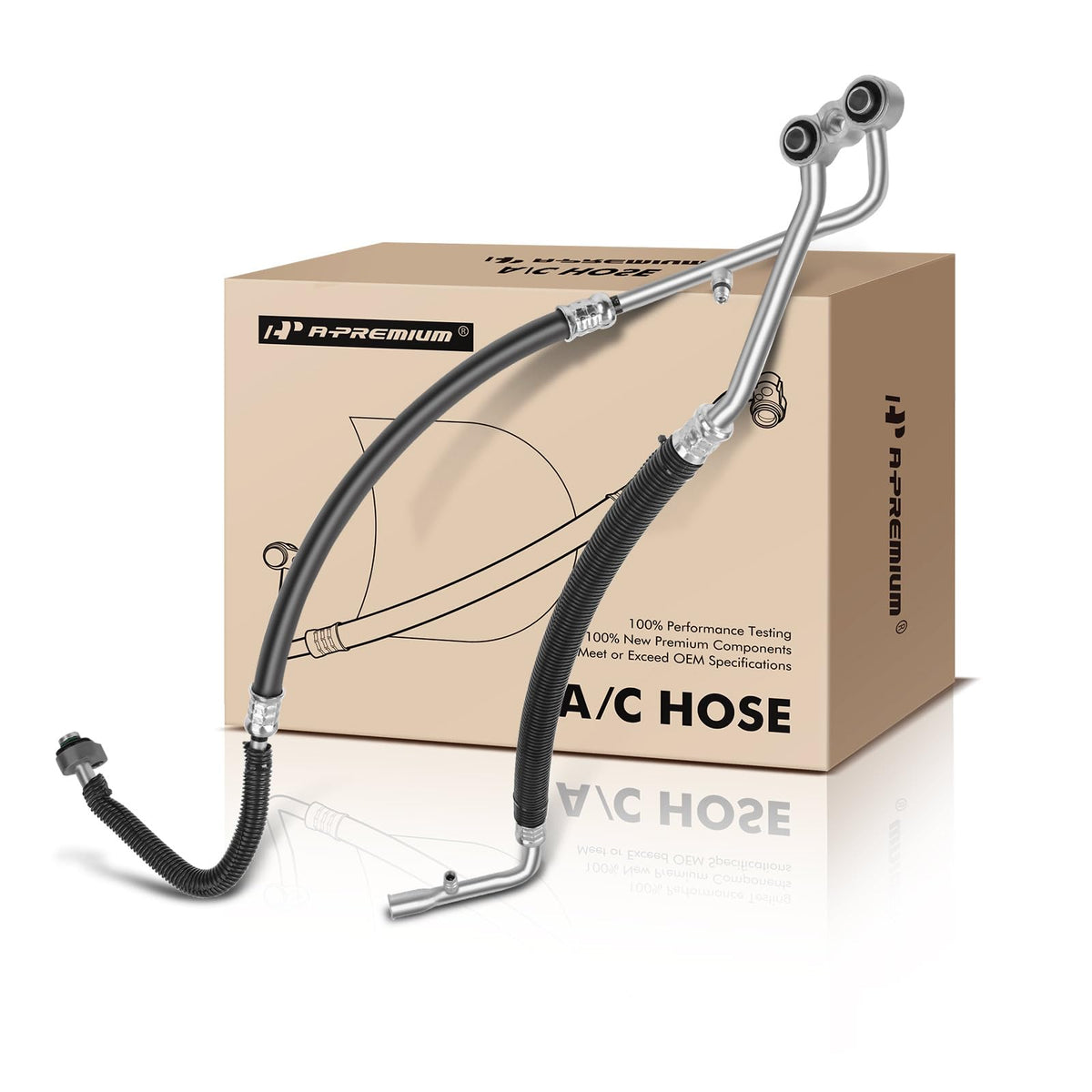 A-Premium front view of complete suction and discharge hose assembly, durable replacement