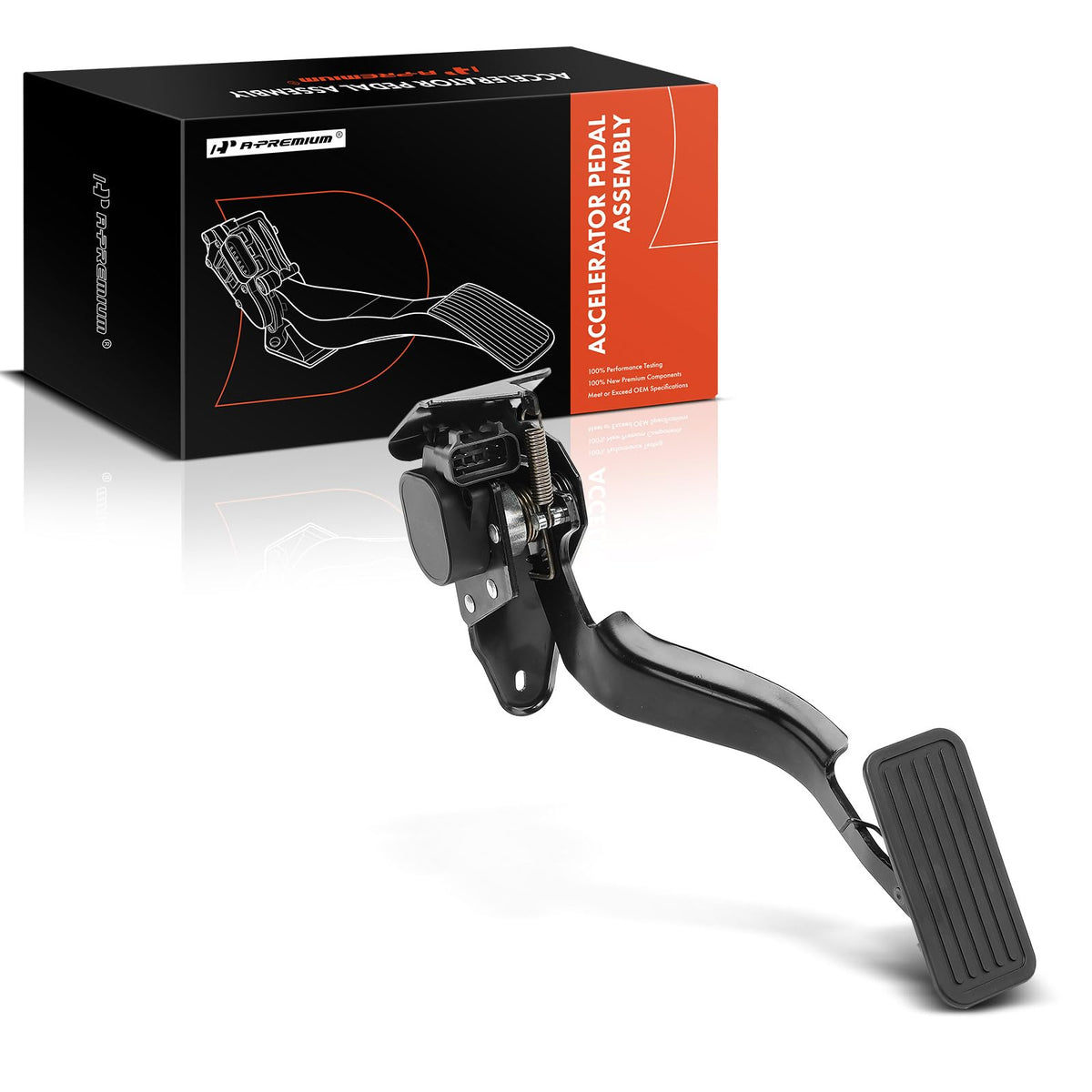 A-Premium accelerator pedal front assembly showing fit and robust construction