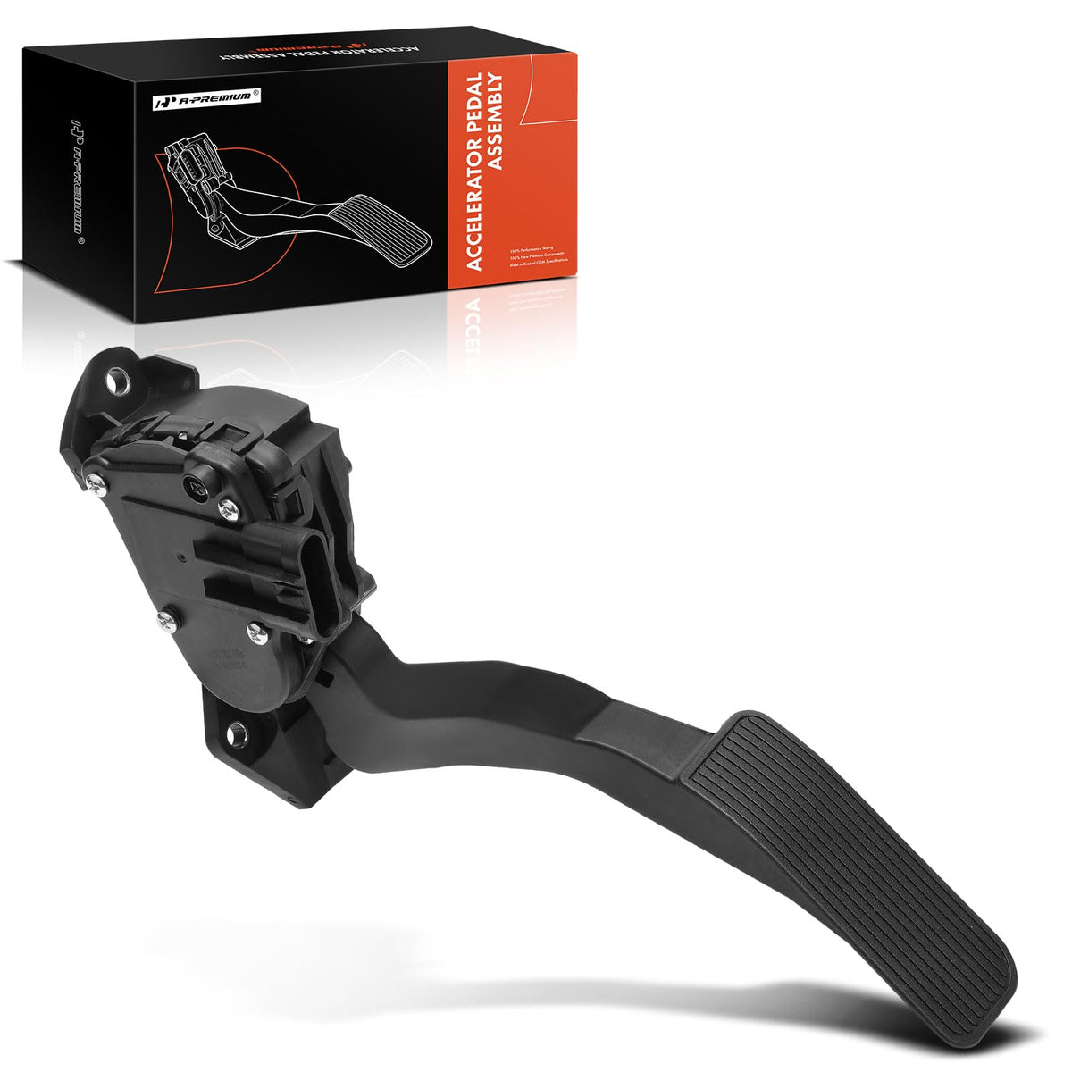 A-Premium front view of pedal assembly showing robust construction and direct-fit benefit