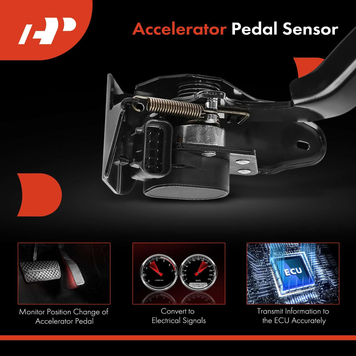 A-Premium pedal side profile illustrating pedal arm geometry and durability