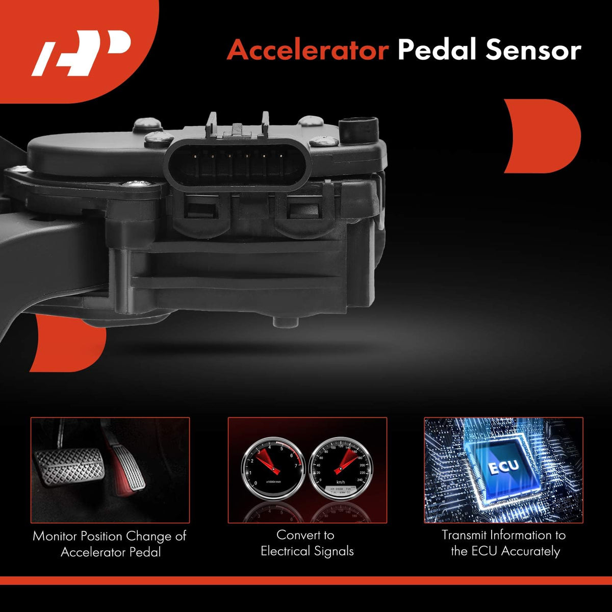 A-Premium side profile of pedal showing durable pedal arm and ergonomic shape