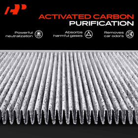 Detail of A-Premium activated carbon layer capturing odors and gases