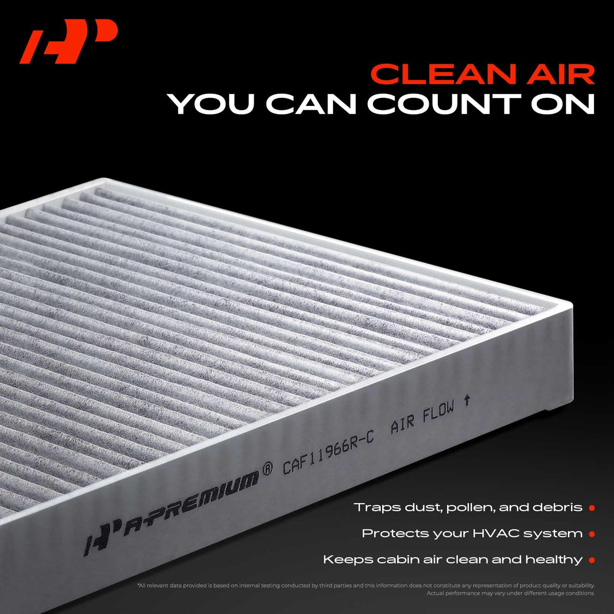 A-Premium activated carbon layer detail highlighting odor adsorption capability