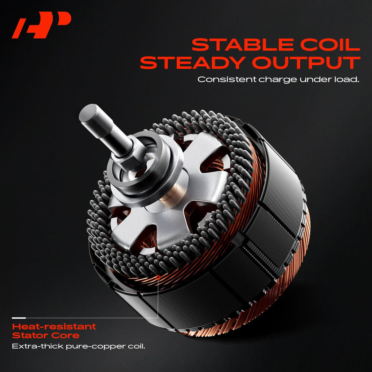 A-Premium alternator rear terminals detail for secure electrical connection benefit