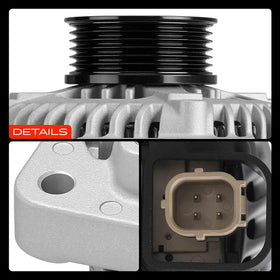 A-Premium alternator with technician performing roadside replacement for quick repair
