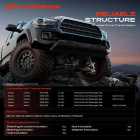 A-Premium assembled knuckle and hub front view highlighting exact fit and improved handling