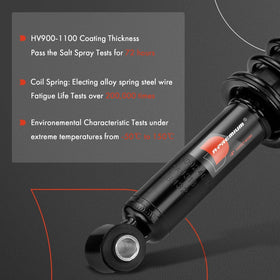 A-Premium side profile of shock absorber and spring showing compact, matched design benefit