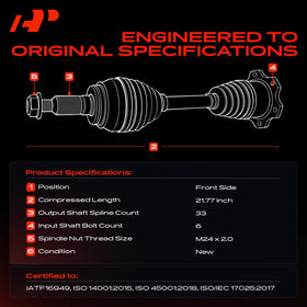 A-Premium six-bolt flange close-up showing correct mounting pattern benefit