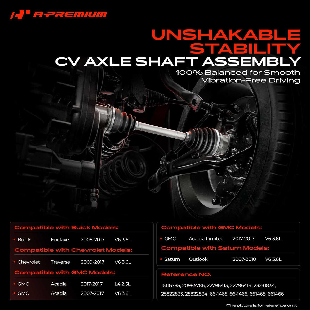 A-Premium left axle close-up neoprene outboard boot protecting joint for durability